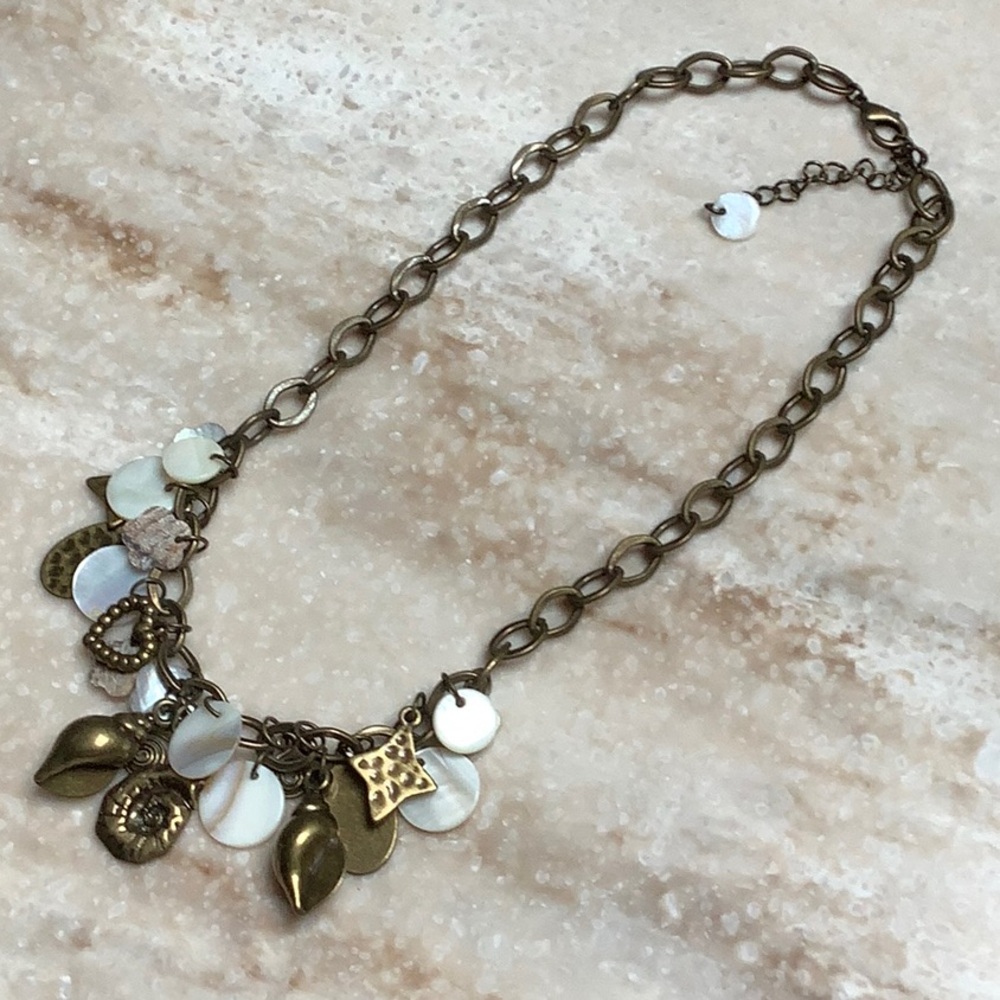 😍Brushed Gold Tone Nautical Necklace😍